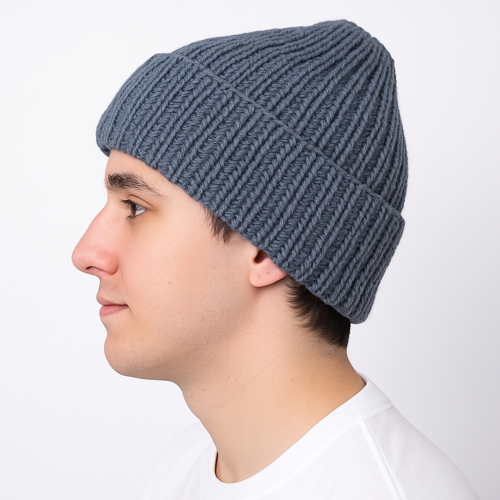 Hand Knit Mens Drak Grey Toque OSFM